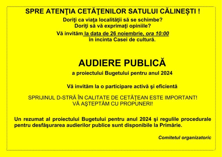 Read more about the article Audieri publice.