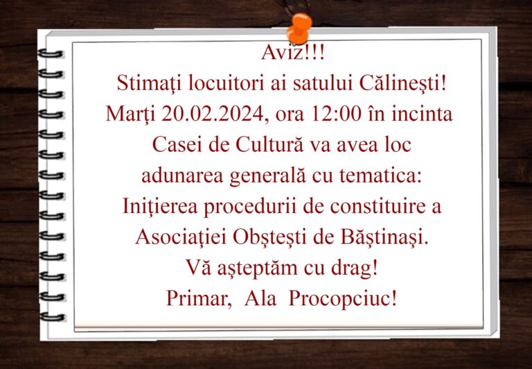 Read more about the article AVIZ !