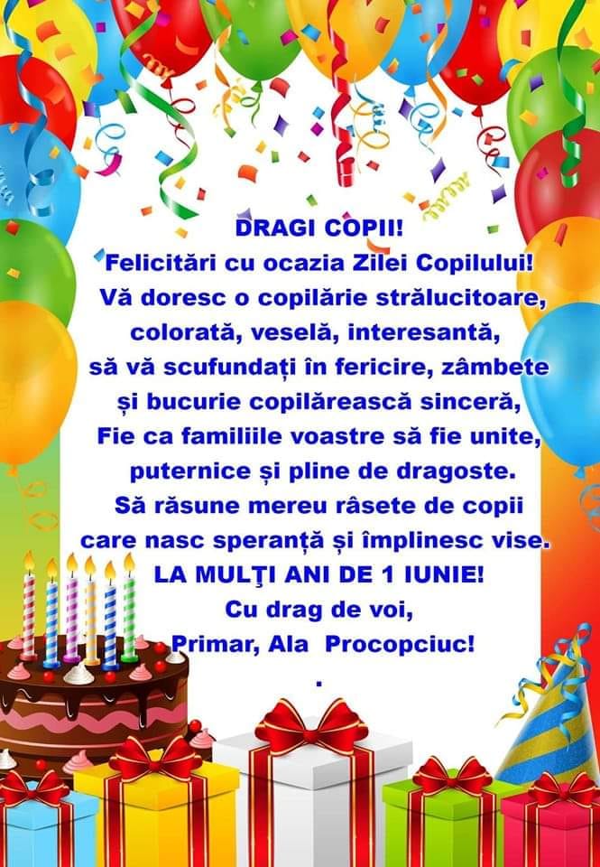 Felicitări cu Ziua Copilului!