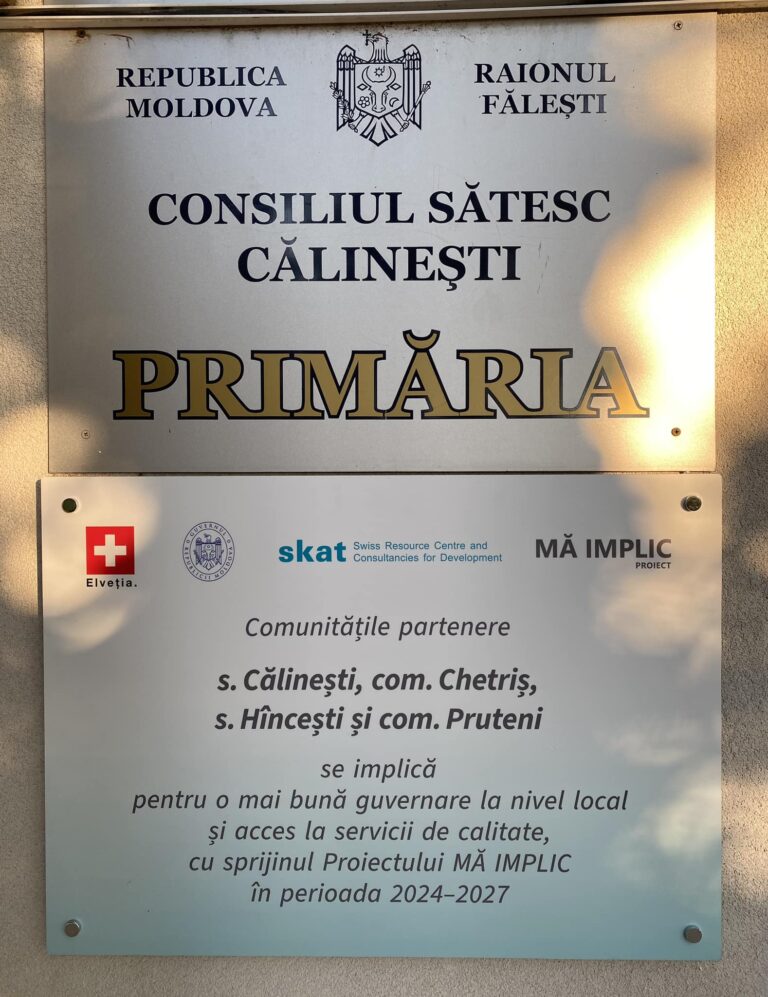 Read more about the article Semnarea Acordului de Cooperare între Fondația Centrul Moldo-Elvețian pentru Cooperare SKAT și APL Călinești, Chetriș, Hîncești și Pruteni!