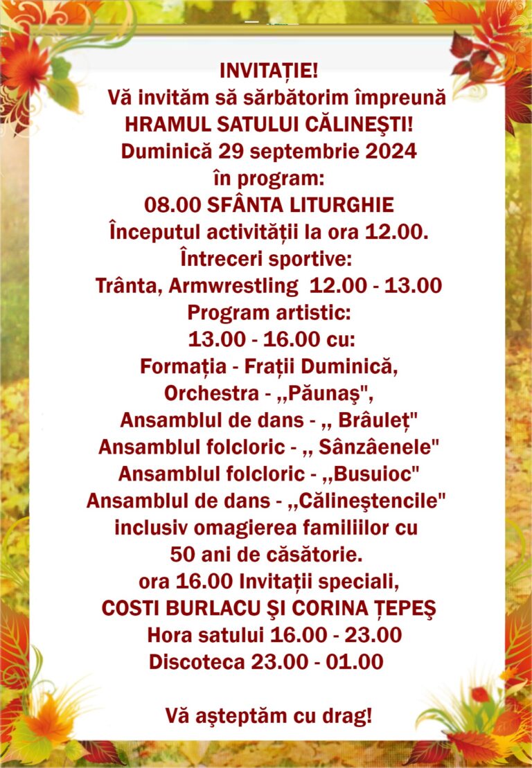 Read more about the article INVITAȚIE!